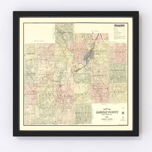 Vintage Map of Saginaw County, Michigan 1890