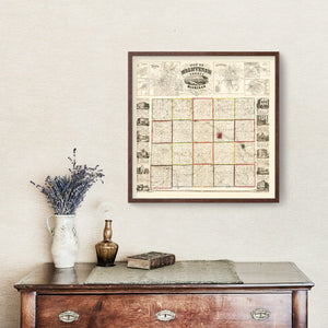 Vintage Map of Washtenaw County, Michigan 1856