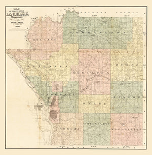 Vintage Map of La Crosse County, Wisconsin 1890