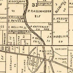 Vintage Map of Racine County, Wisconsin 1893