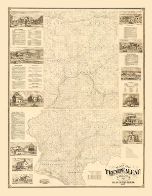 Vintage Map of Trempealeau County, Wisconsin 1877