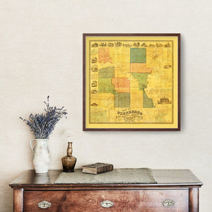 Vintage Map of Winnebago County, Wisconsin 1862