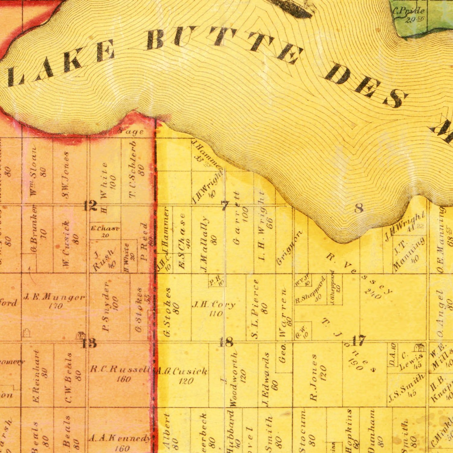 Vintage Map of Winnebago County, Wisconsin 1862