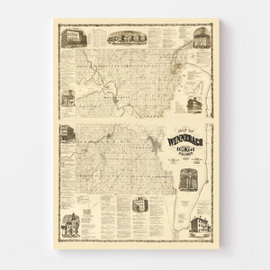 Vintage Map of Winnebago County, Wisconsin 1873