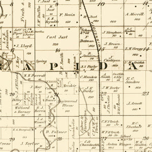 Vintage Map of Blue Earth County, Minnesota 1879