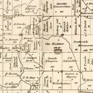 Vintage Map of Carver County, Minnesota 1880