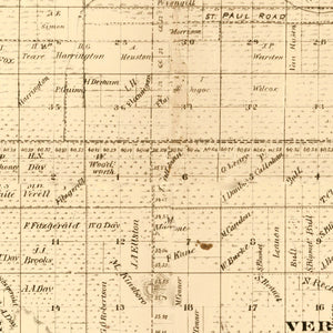 Vintage Map of Dakota County, Minnesota 1874