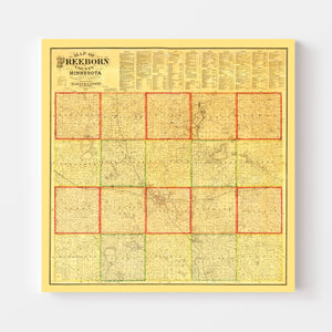 Vintage Map of Freeborn County, Minnesota 1878