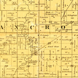 Vintage Map of Freeborn County, Minnesota 1878