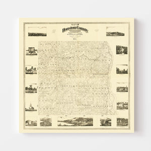 Vintage Map of Houston County, Minnesota 1871