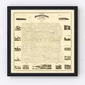 Vintage Map of Houston County, Minnesota 1871