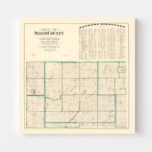 Vintage Map of Isanti County, Minnesota 1898