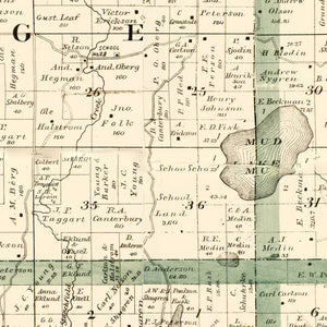 Vintage Map of Isanti County, Minnesota 1898