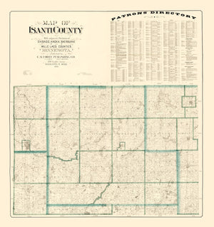 Vintage Map of Isanti County, Minnesota 1898