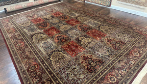 Couristan Rug 10x14, Belgium Power Loomed Carpet, Vintage Wool Oriental Rug, Multicolor Panel Design, 10 x 14 Room Sized Rug