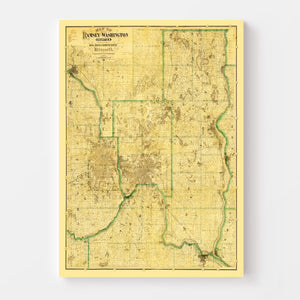 Vintage Map of Washington County, Minnesota 1887