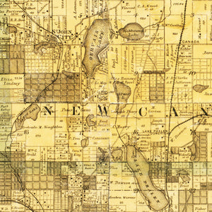 Vintage Map of Washington County, Minnesota 1887