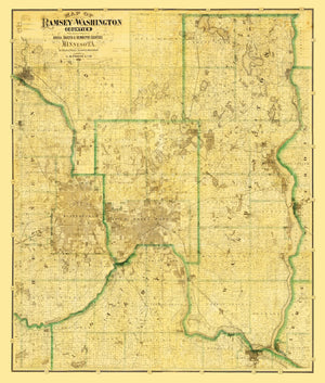 Vintage Map of Washington County, Minnesota 1887