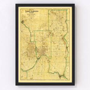 Vintage Map of Washington County, Minnesota 1887