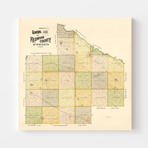 Vintage Map of Redwood County, Minnesota 1898