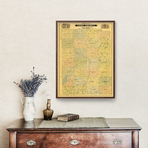 Vintage Map of Todd County, Minnesota 1890