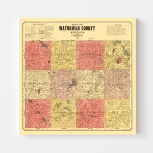 Vintage Map of Watonwan County, Minnesota 1898