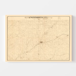 Vintage Map of Crawford County, Iowa 1883