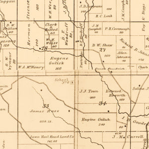 Vintage Map of Crawford County, Iowa 1883