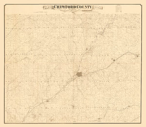 Vintage Map of Crawford County, Iowa 1883