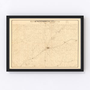 Vintage Map of Crawford County, Iowa 1883