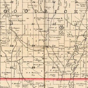 Vintage Map of Crawford County, Iowa 1898