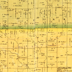 Vintage Map of Mahaska County, Iowa 1871