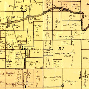 Vintage Map of Mahaska County, Iowa 1895