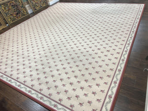 Stark Rug 12x14, Vintage Stark Carpet 12 x 14, Large Palace Size Rug, Beige, Repeated Floral Motif
