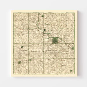 Vintage Map of Marshall County, Iowa 1896