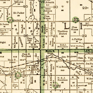 Vintage Map of Marshall County, Iowa 1896