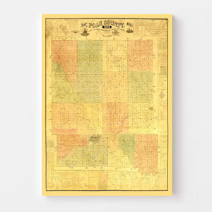 Vintage Map of Polk County, Iowa 1872