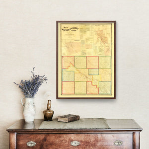Vintage Map of Wapello County, Iowa 1870