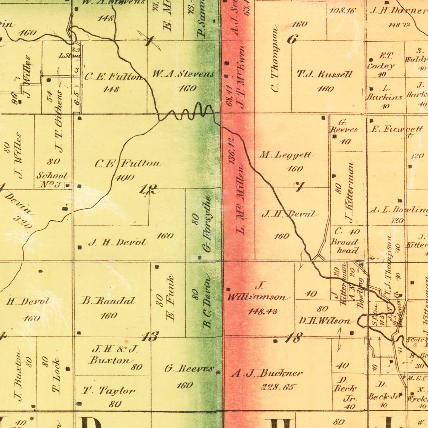 Vintage Map of Wapello County, Iowa 1870