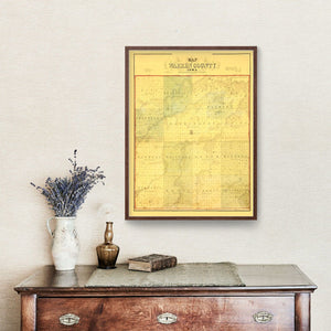 Vintage Map of Warren County, Iowa 1859