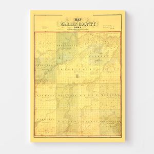 Vintage Map of Warren County, Iowa 1859