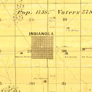 Vintage Map of Warren County, Iowa 1859