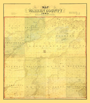 Vintage Map of Warren County, Iowa 1859