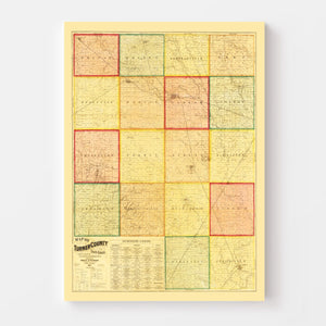 Vintage Map of Turner County, South Dakota 1893
