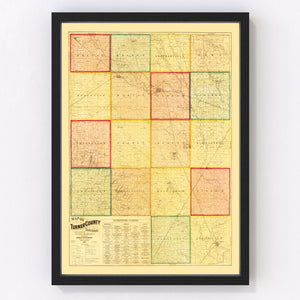 Vintage Map of Turner County, South Dakota 1893