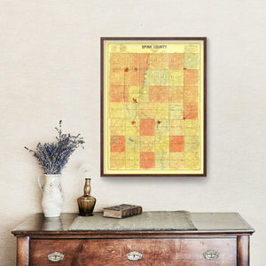 Vintage Map of Spink County, South Dakota 1899