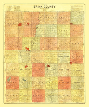 Vintage Map of Spink County, South Dakota 1899