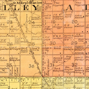Vintage Map of Miner County, South Dakota 1898