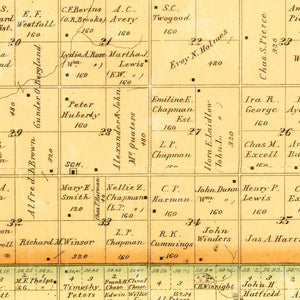 Vintage Map of Hanson County, South Dakota 1893