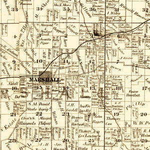 Vintage Map of Saline County, Missouri 1871